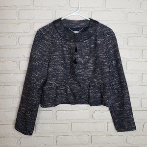 Magaschoni Collection Tweed Ruffle Blazer 10